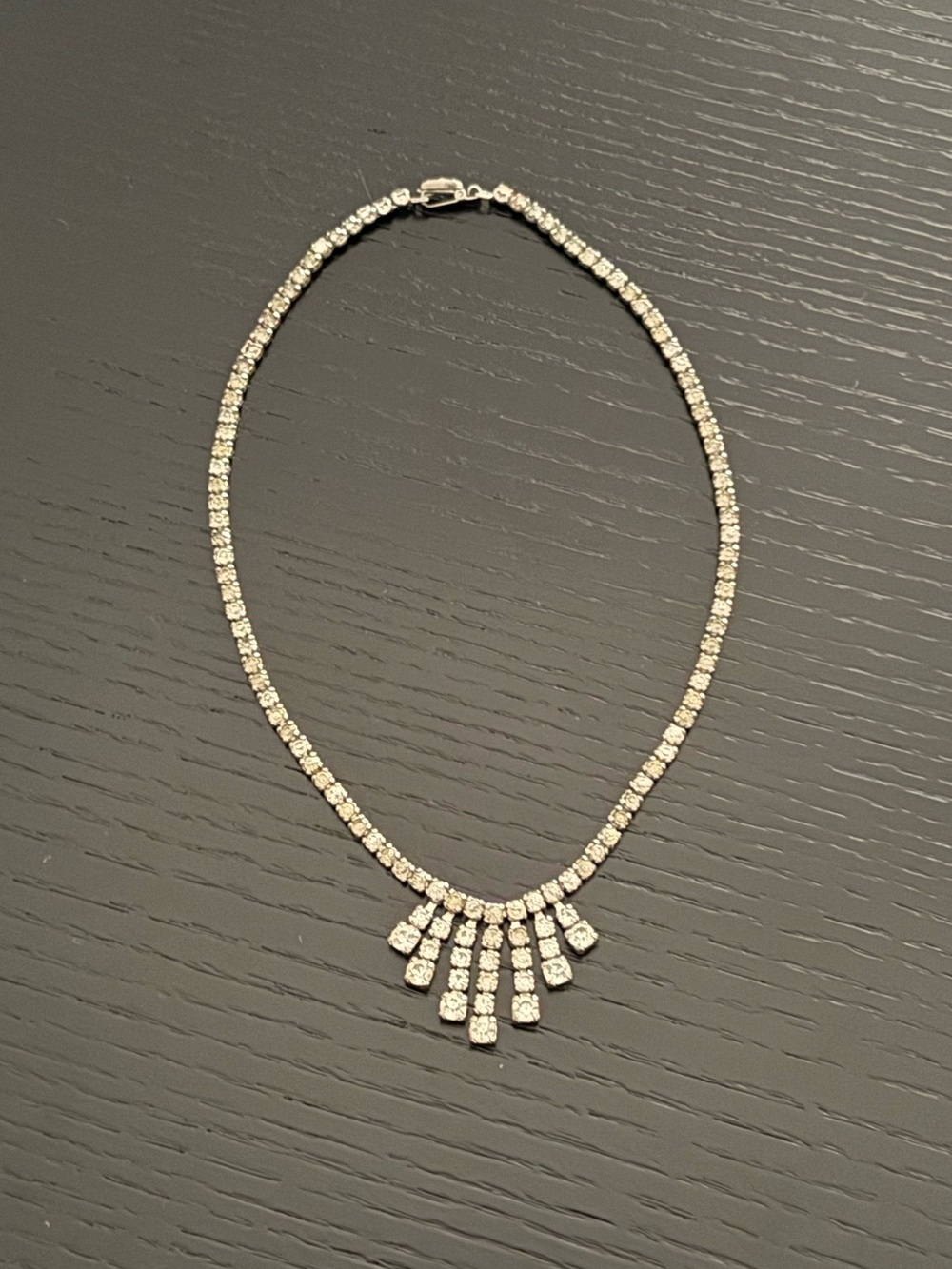 Vintage 1960’s White Crystal Fringe Necklace